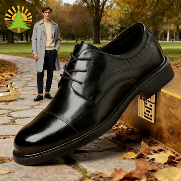 2025 Spring Men's Genuine Leather Top Layer Leather Business Formal Shoes, Black Business Leather Shoes, Men's Autumn and Winter British Style Thick-Soled Wedding Groom Shoes, Full Genuine Leather Breathable Odor-Resistant Ca