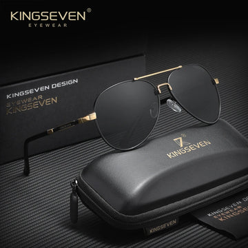 KINGSEVEN Brand Original Pilot Sunglasses Male Women Polarized UV400 Fashion Men Glasses Business Classic Anti-Glare Eyewear