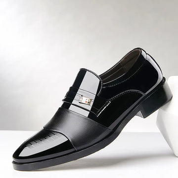 New Business Formal Shoes Large Size Slip-On Casual Leather Shoes Men's Fashionable Party Wedding Shoes